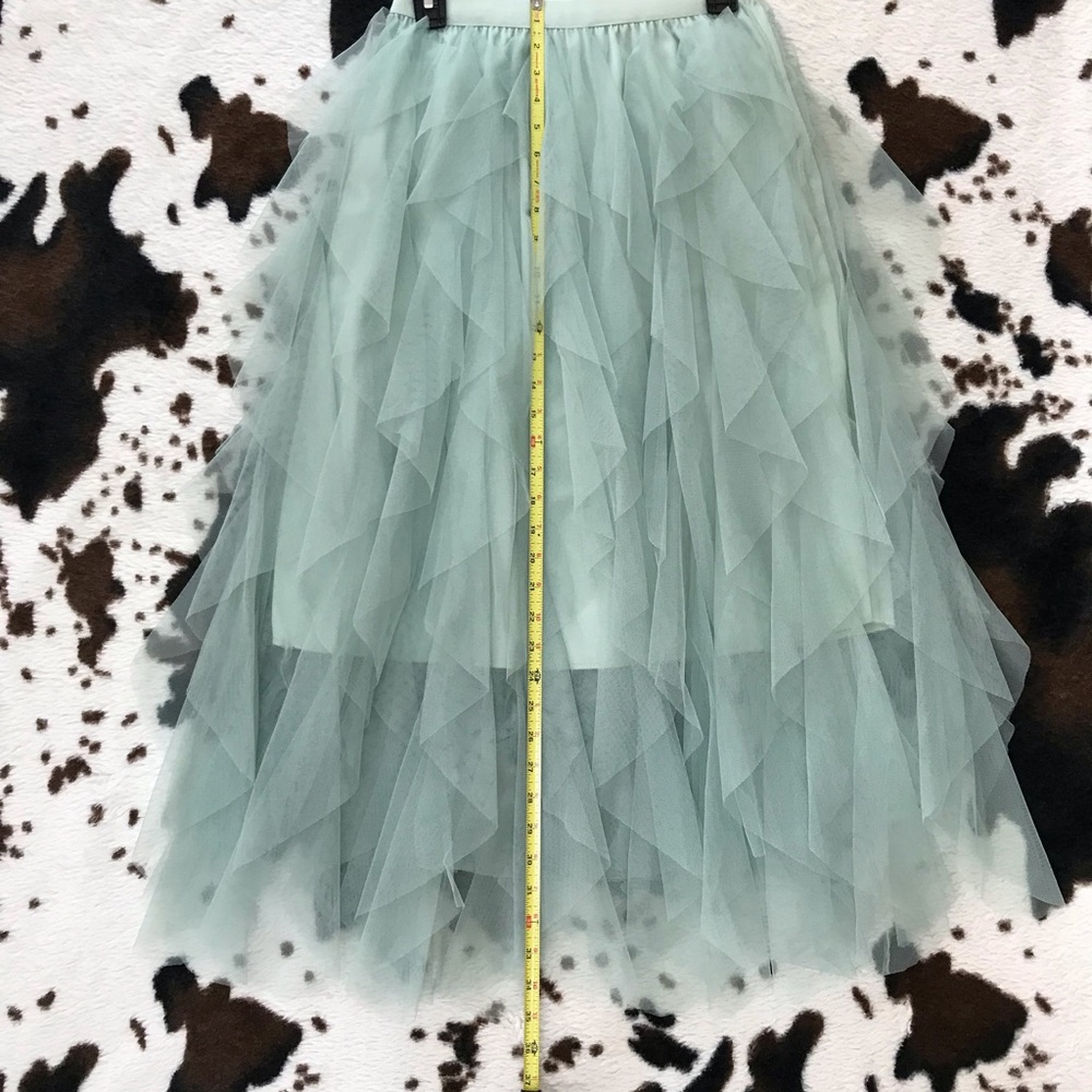 Sky Blue Ruffle Midi Tiered Bohemian Festival Skirt - Women's M - Picture 4 of 7
